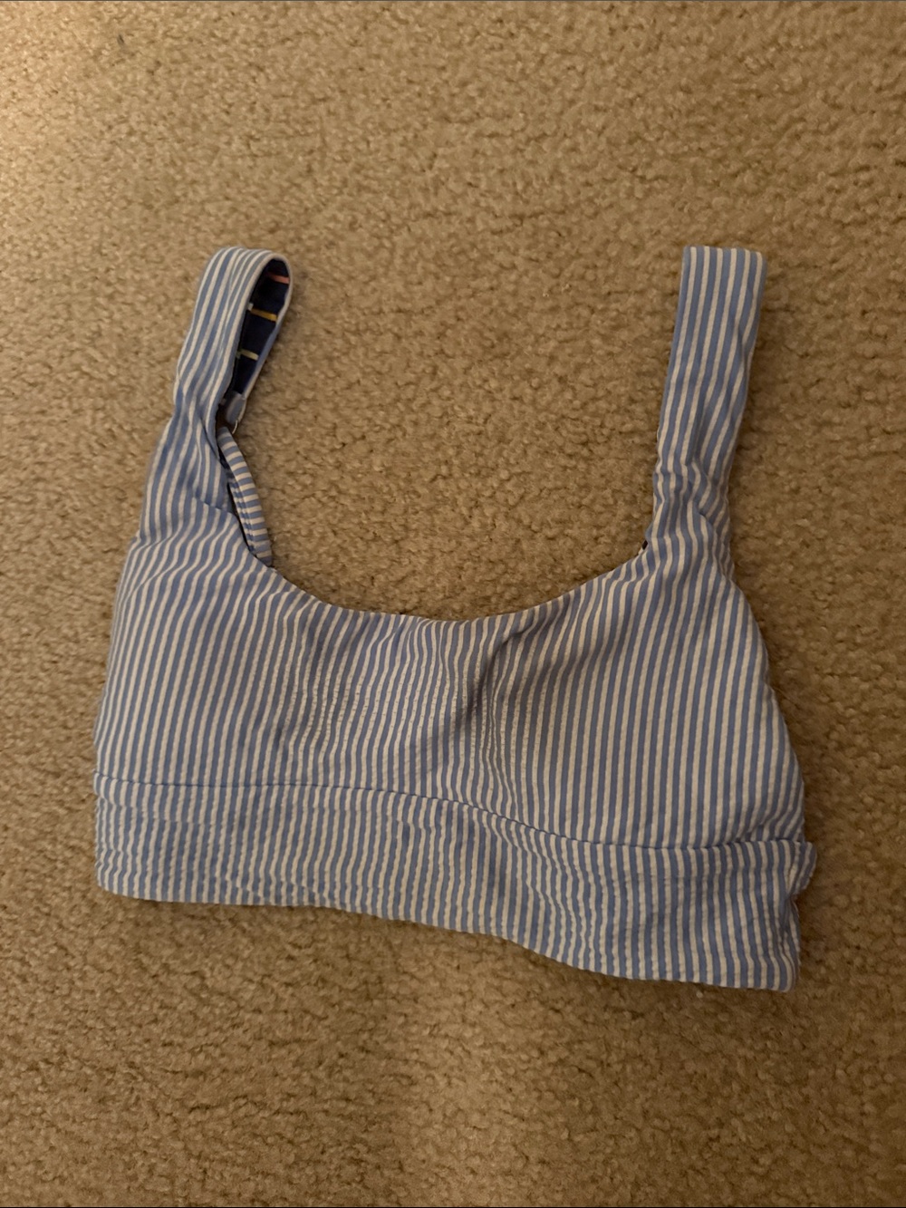 Maaji Blue and White Striped Bikini Top
